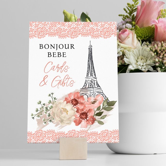 Bonjour Bebe Eiffel Tower Paris Baby Shower Poster (Creator Uploaded)