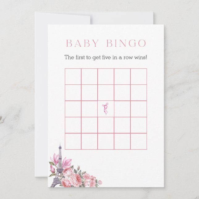 Bonjour Bebe | Find The Guest Baby Bingo Game Card (Front)
