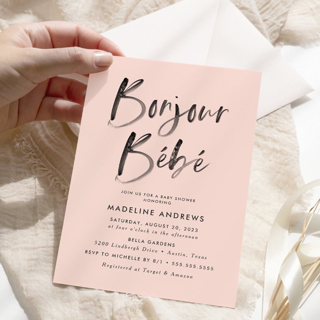 Bonjour Bebe | French Baby Shower Invitation (Creator Uploaded)