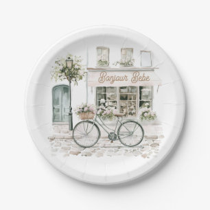 Bonjour Bebe French Baby Shower  Paper Plate