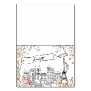 Bonjour Bebe French Gender Baby Shower Place Card