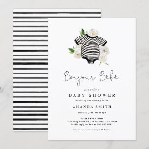 Bonjour Bebe French Gender Neutral Baby Shower Invitation