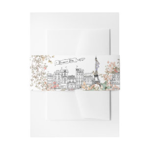 Bonjour Bebe French Gender Neutral Baby Shower Invitation Belly Band