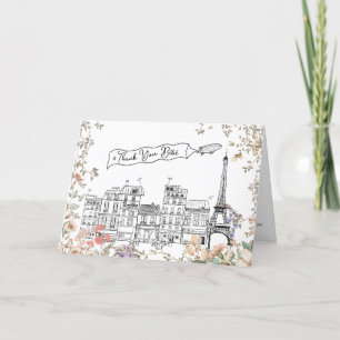 Bonjour Bebe French Gender Neutral Baby Shower Thank You Card