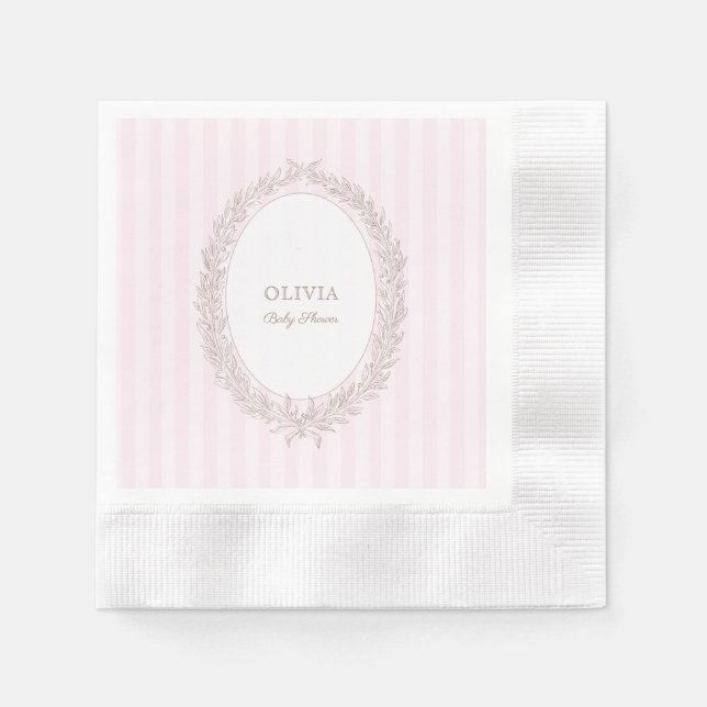 Bonjour Bebe French Patisserie Baby Shower Pink  Napkin (Front)