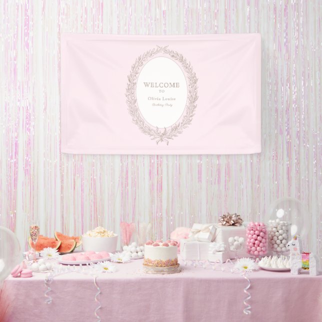 Bonjour Bebe French Patisserie Birthday Party Banner (Party)