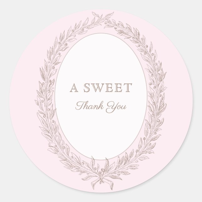 Bonjour Bebe French Patisserie Sweet Thank You Classic Round Sticker (Front)