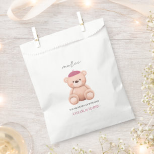 Bonjour Bebe French Watercolor Bear Baby Shower Fa Favour Bags