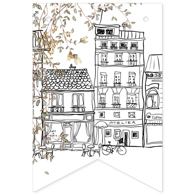 Bonjour Bebe Gender Neutral Baby Shower Bunting (Eleventh Flag)