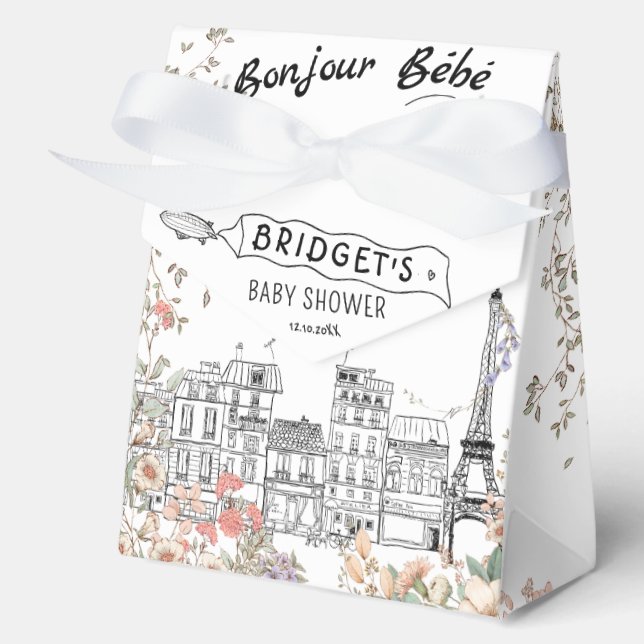 Bonjour Bebe Gender Neutral Baby Shower Favour Box (Front)