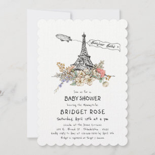 Bonjour Bebe Gender Neutral Baby Shower Invitation