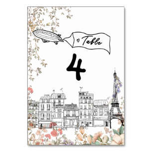 Bonjour Bebe Gender Neutral Baby Shower Table Number