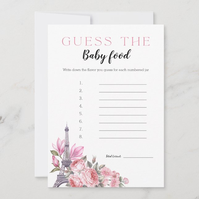 Bonjour Bebe | Guess The Baby Food Game Card (Front)