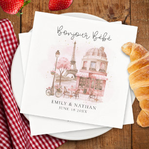Bonjour Bébé Paris Café Baby Shower  Napkin