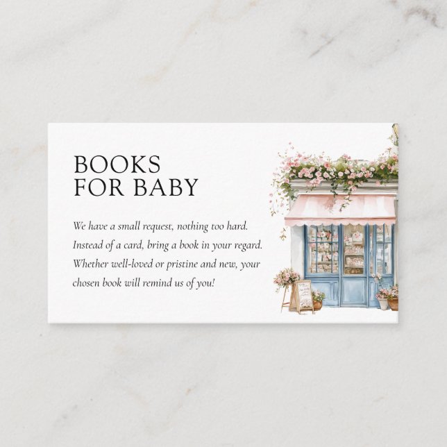 Bonjour Bébé Paris French Baby Shower Books Enclosure Card (Front)
