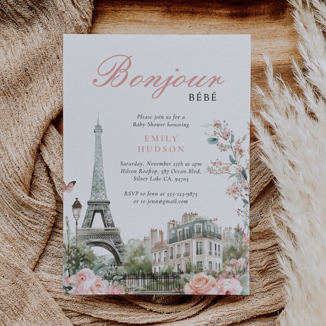 Bonjour Bébé Paris French Baby Shower Invitation (Creator Uploaded)