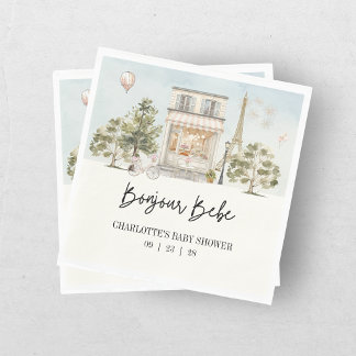 Bonjour Bebe Paris French Baby Shower Napkin