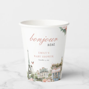 Bonjour Bébé Paris French Baby Shower Paper Cups