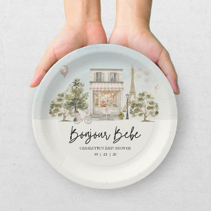 Bonjour Bebe Paris French Baby Shower  Paper Plate