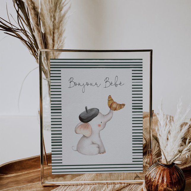 Bonjour Bebe Paris French Baby Shower Sign (Creator Uploaded)
