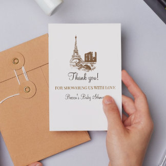 Bonjour Bebe Paris French Baby Shower Thank You Card