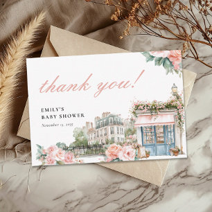 Bonjour Bébé Paris French Baby Shower Thank You Card