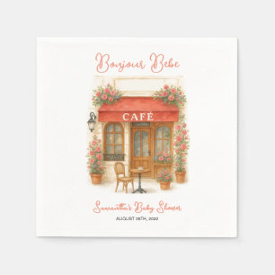 Bonjour Bebe Paris French Cafe Baby Shower Napkin