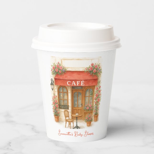 Bonjour Bebe Paris French Cafe Baby Shower Paper Cups (Front)