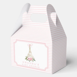 Bonjour Bebe Paris French Pink Eiffel Baby Shower Favour Box