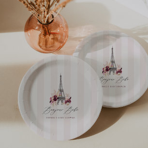 Bonjour Bebe Paris Theme Baby Shower Paper Plate