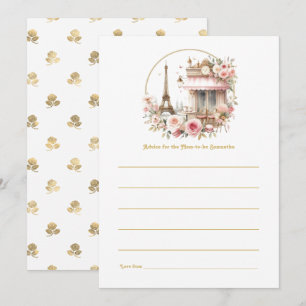 Bonjour Bébé Parisian Café Baby Shower Advice Card
