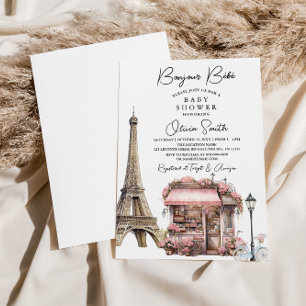Bonjour Bébé Parisian French Paris Baby Shower Invitation