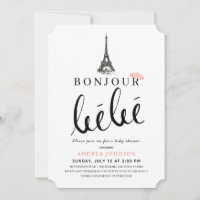 Bonjour Bebe Pink Beret Eiffel Tower Baby Shower