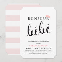 Bonjour Bebe Pink Beret Simple Girl Baby Shower