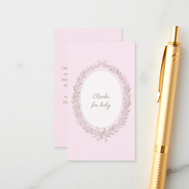 Bonjour Bebe Pink French Baroque Books For Baby  Enclosure Card (Front/Back In Situ)