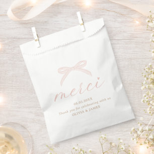 Bonjour Bébé Pink Paris Coquette Bow Baby Shower Favour Bags