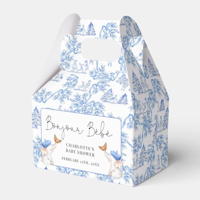 Bonjour Bebe Romantic French Girl Baby Shower   Fa Favour Box (Front Side)