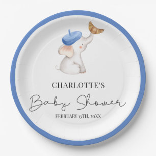 Bonjour Bebe Romantic French Girl Baby Shower  Pap Paper Plate