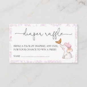 Bonjour Bebe Romantic French Girl Diaper Raffle Enclosure Card
