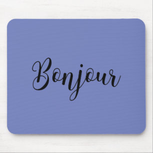 Bonjour-blackText Mouse Mat