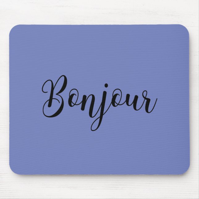 Bonjour-blackText Mouse Mat (Front)