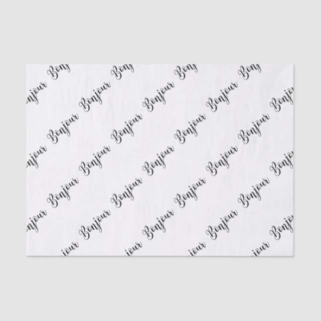 Bonjour-blackText Tissue Paper (Front)