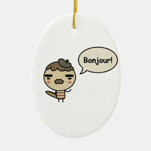 Bonjour! Ceramic Tree Decoration
