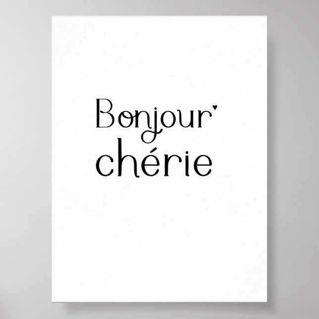 Bonjour Chérie - minimalistic typography poster (Front)