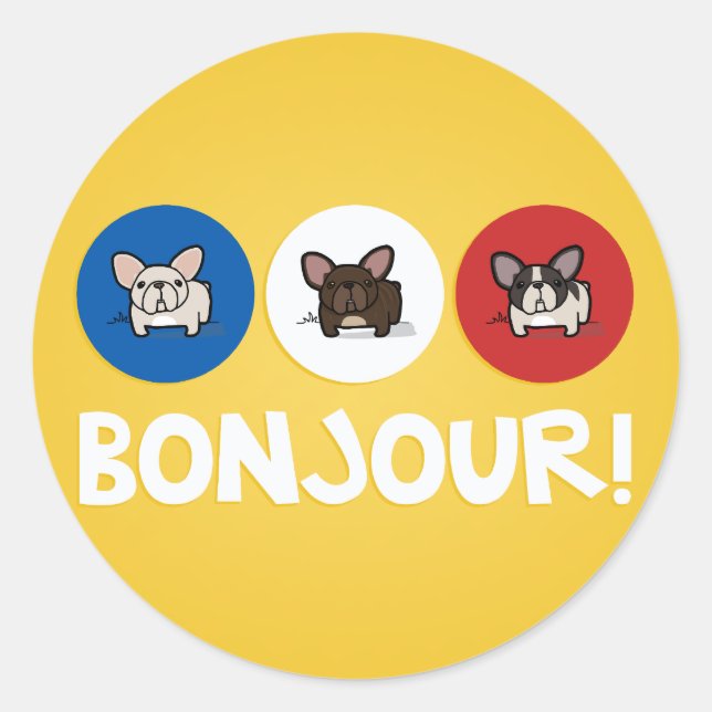 Bonjour! Classic Round Sticker (Front)