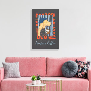 Bonjour Coffee Canvas Print