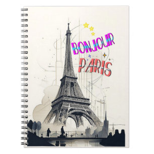 Bonjour Colorful Paris Notebook