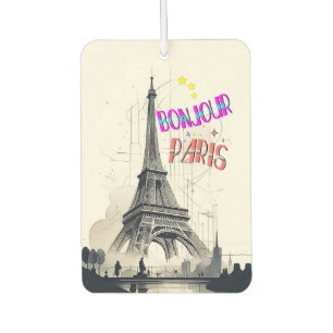 Bonjour Colourful Paris Car Air Freshener