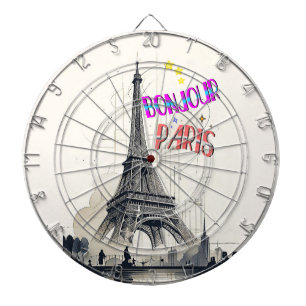 Bonjour Colourful Paris Dartboard