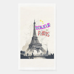 Bonjour Colourful Paris Napkin